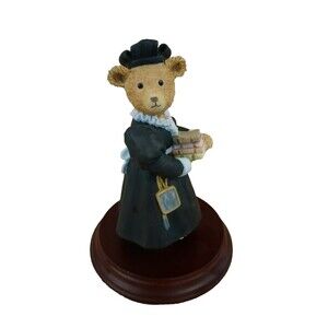 Upstairs Downstairs Bears Figurine Teacher Holding Books Shelf Decor